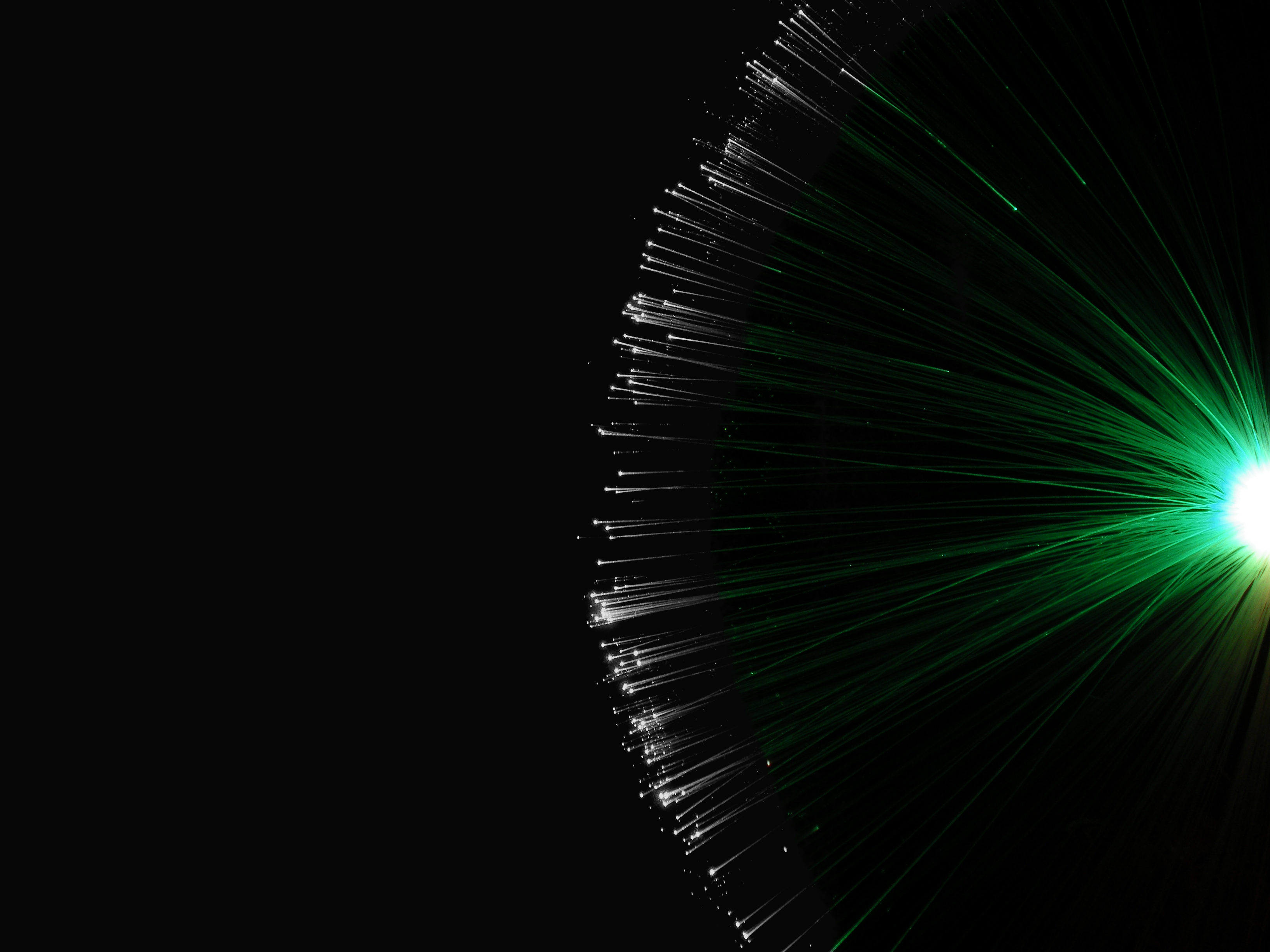 Light radiating from a fiber optic lamp